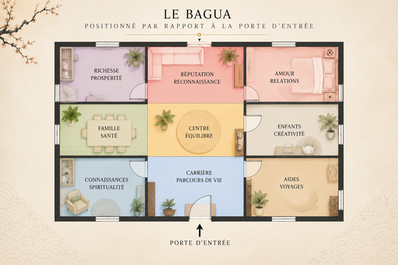 bagua fengshui porte entrée